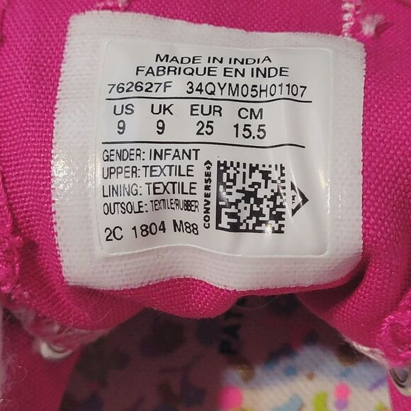 Converse All Star Double Tongue Canvas Low Top Sneakers Gray Pink Child Size 9 - Picture 9 of 11